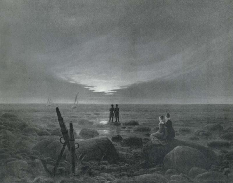 Caspar David Friedrich Moonrise over the sea